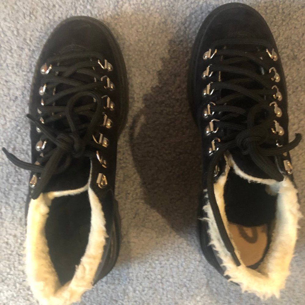 SCHUTZ Lucille Fur-lined Black boot size 7